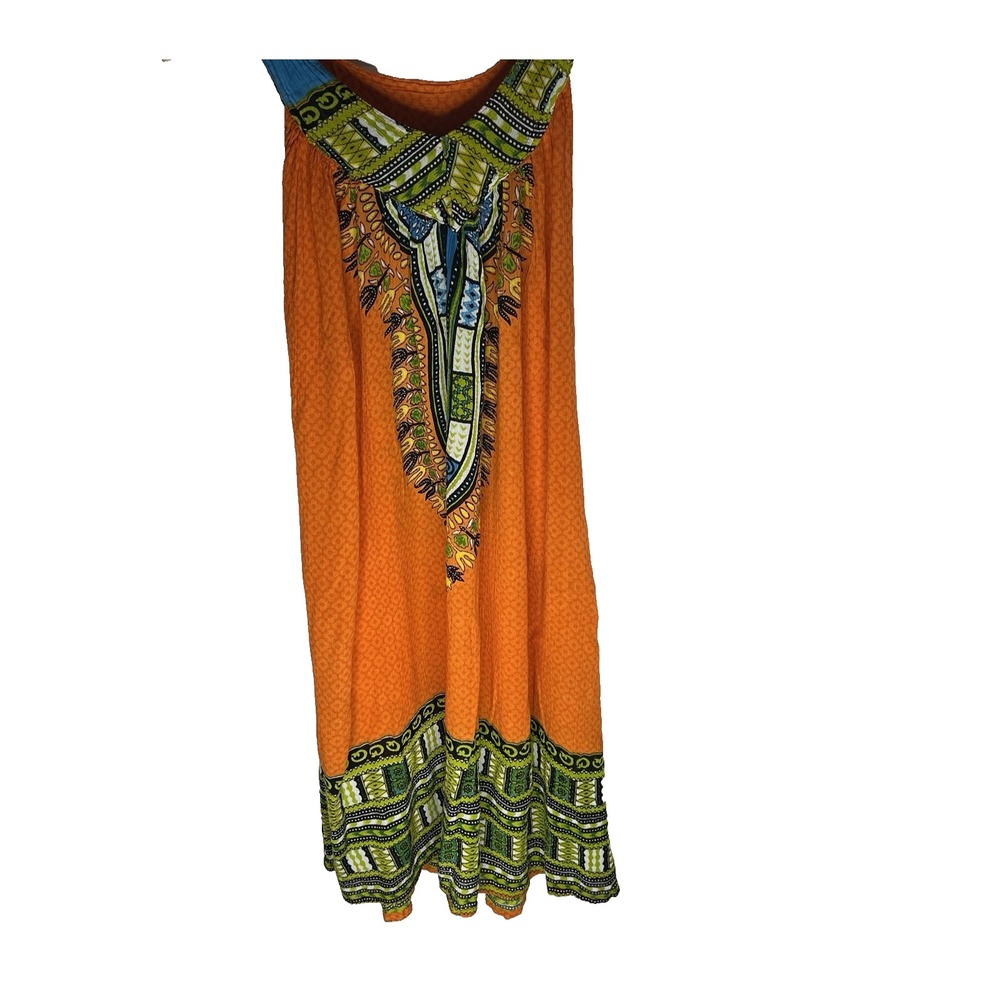 Vtg Y2K Tribal Jack‎ Pot Dress Pockets One Size Boho Cruise Travel Artsy